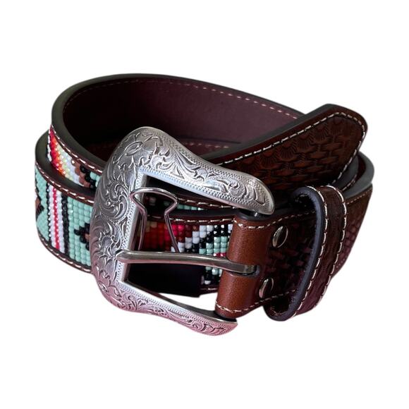 Ariat Accessories - Ariat Genuine Leather & Beaded Western Belt Size 42 (NWT)